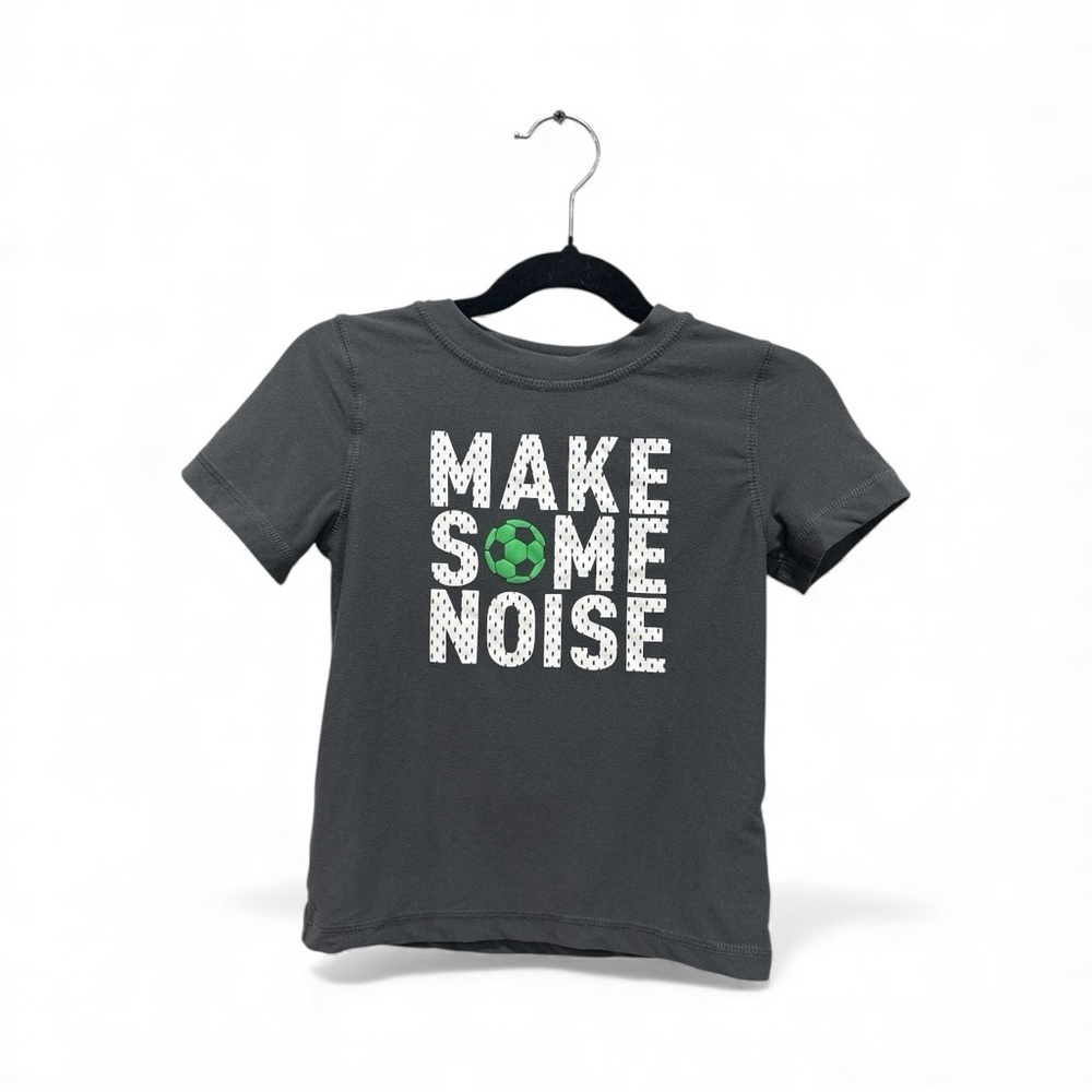Gray Kids T-Shirt with 'Make Some Noise' Print